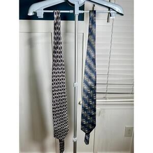 Pierre Cardin Men's Silk Ties Set of 2 - Patterned Neckties